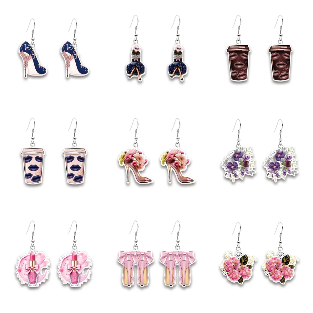 Fashion Things Resin Earrings Dangle Pendant Earrings Design Drop Earrings Acrylic Girls Accessories