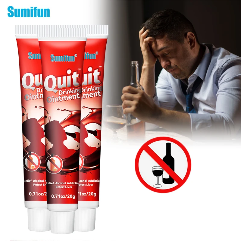 

1/3Pcs Sumifun Quit Drinking Ointment Treat Alcoholism Hangover Bibulosity Cream Relieve Alcohol Addiction Protect Liver Plaster