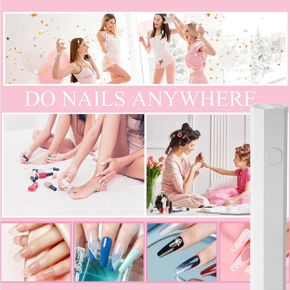 YIKOOLIN Lámpara de uñas UV mini para curar gel, LED para esmalte en gel, manicura USB, secadora de uñas de curado rápido 5