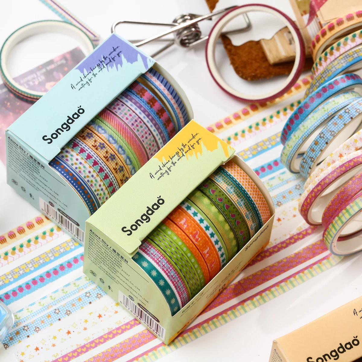 10 rolls/box Colorful patterned washi tape set,for gift wrapping, scrapbooking, and DIY journal decoration, a gift for friends