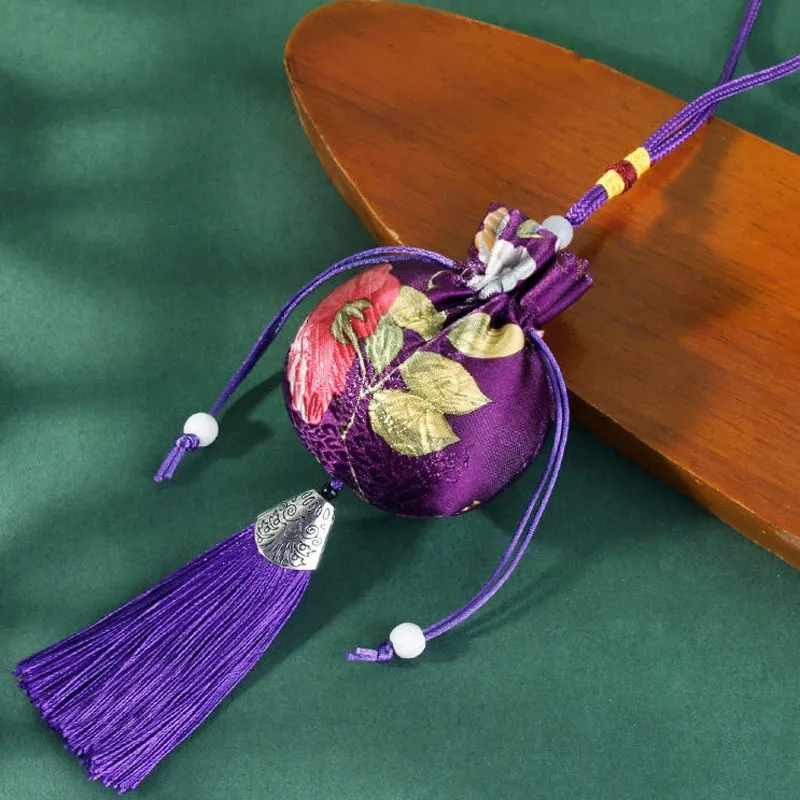 20pcs/Lot Chinese Sachet Peony Flower Hanging Bag Embroidery Drawstring Bags Gift Jewelry Package Storage Pocket Reusable Pouch