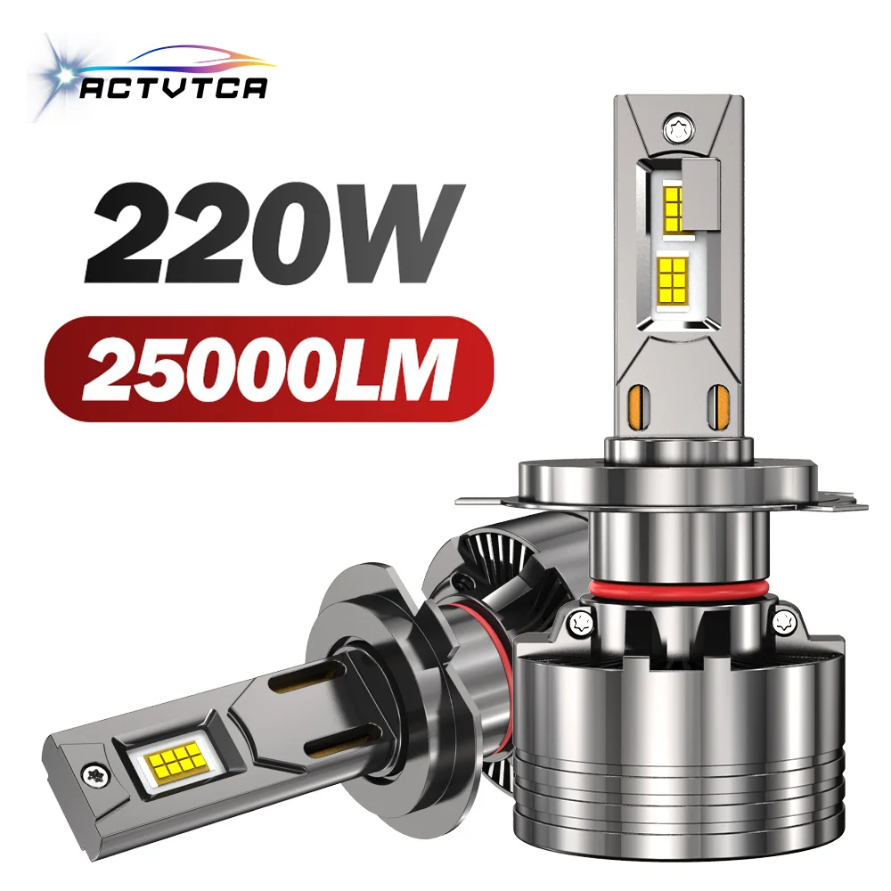 

ACTVTCA 25000LM H7 LED Canbus Car Headlights HB4 H11 H4 H1 9012 HB3 9005 9006 H8 H9 HIR2 Car Lights Bulbs 220W 6000K Auto Lamp