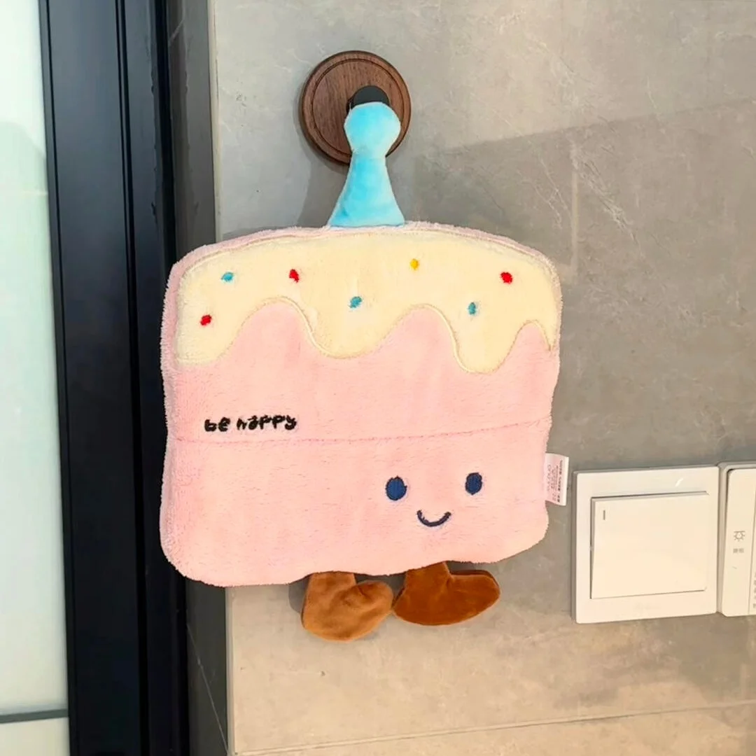 

Cake hand towel creative cute children hand towel small hanging bathroom kitchen coral fleece absorbent