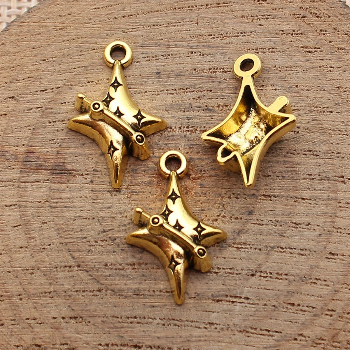40pcs 20x13mm(0.79x0.51inch) 3 Colors Star Charms DIY Jewelry Making Materials
