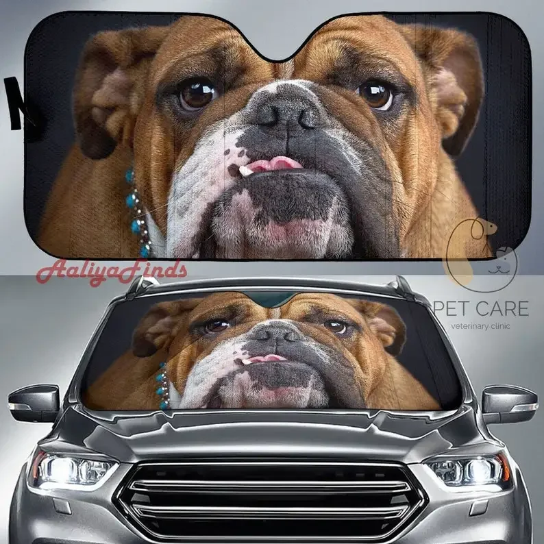 Pare-soleil de voiture Bull Dog Face, idées cadeaux, 2022