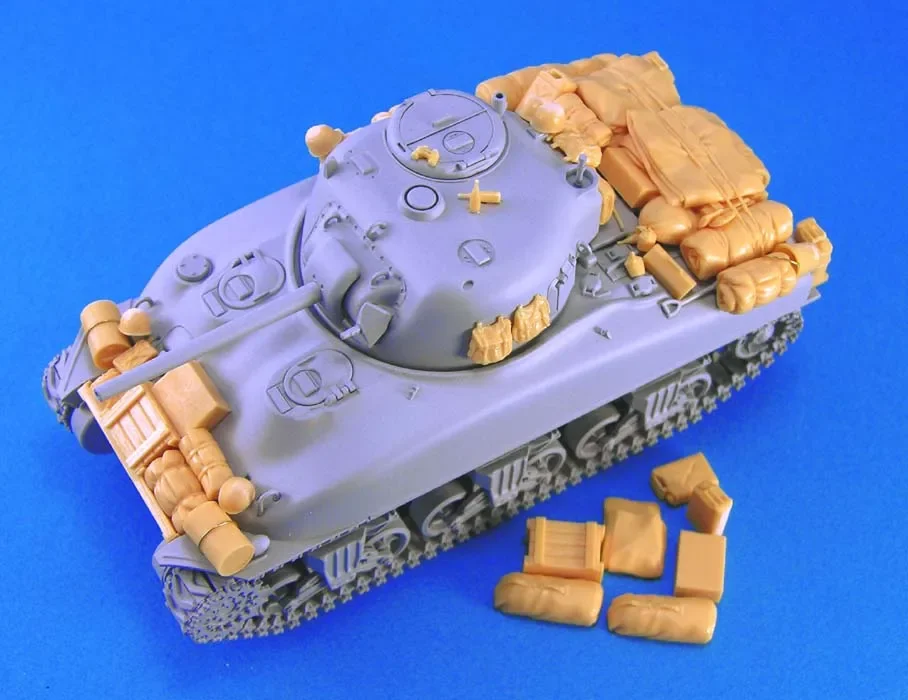 1:48 Die Cast Resin Model Assembly Kit M4A1 Sherman Medium Tank Stacking Retrofit (No Etching) Unpainted