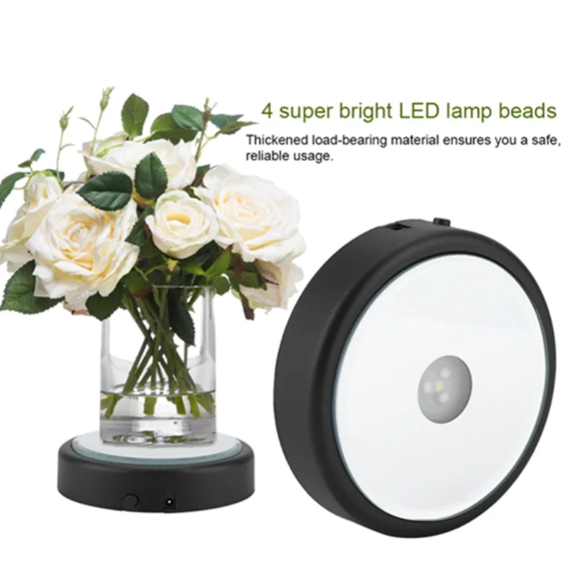3D متعدد الألوان 4 LED ضوء قاعدة مصابيح حامل حامل للزجاج الكريستال ديكور فني