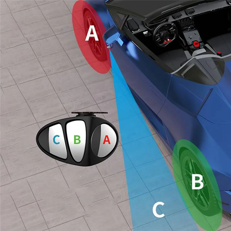 

3-в-1, вращение на 360 градусов, трехстороннее зеркало для слепых зон, реверсивная парковка, вспомогательное выпуклое зеркало для слепых зон, левое и правое
