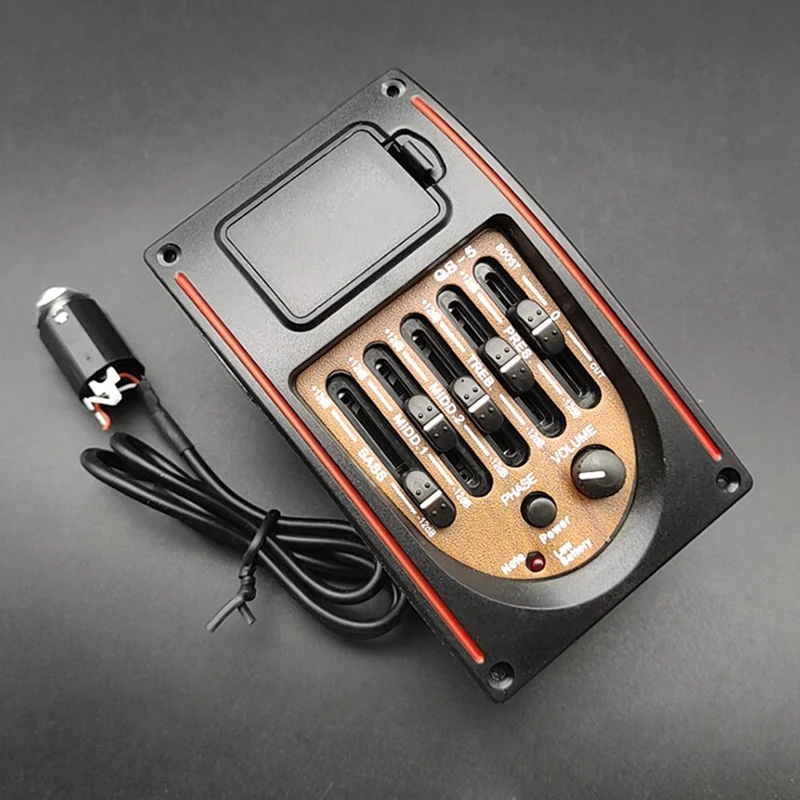 ABXY Plastic 5-Band Tone Controls EQ Equalizer Tuner Piezo Pickup Acoustic Guitar Pre-Wired Preamp Guitar Parts Accessories
