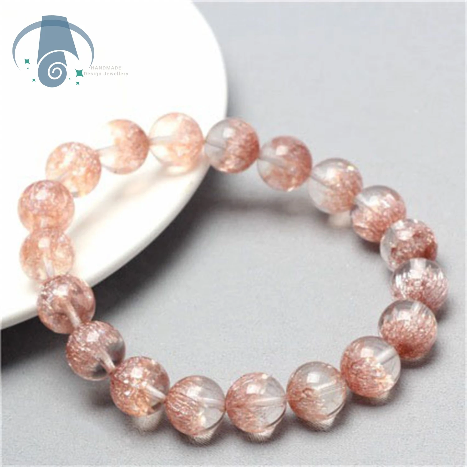 

Розовый браслет из кристалла Super Seven с эффектом фейерверка, натуральный ледяной узор, бусины с эффектом взрыва, женское украшение для исцеления и энергии, для повседневной носки и медитации