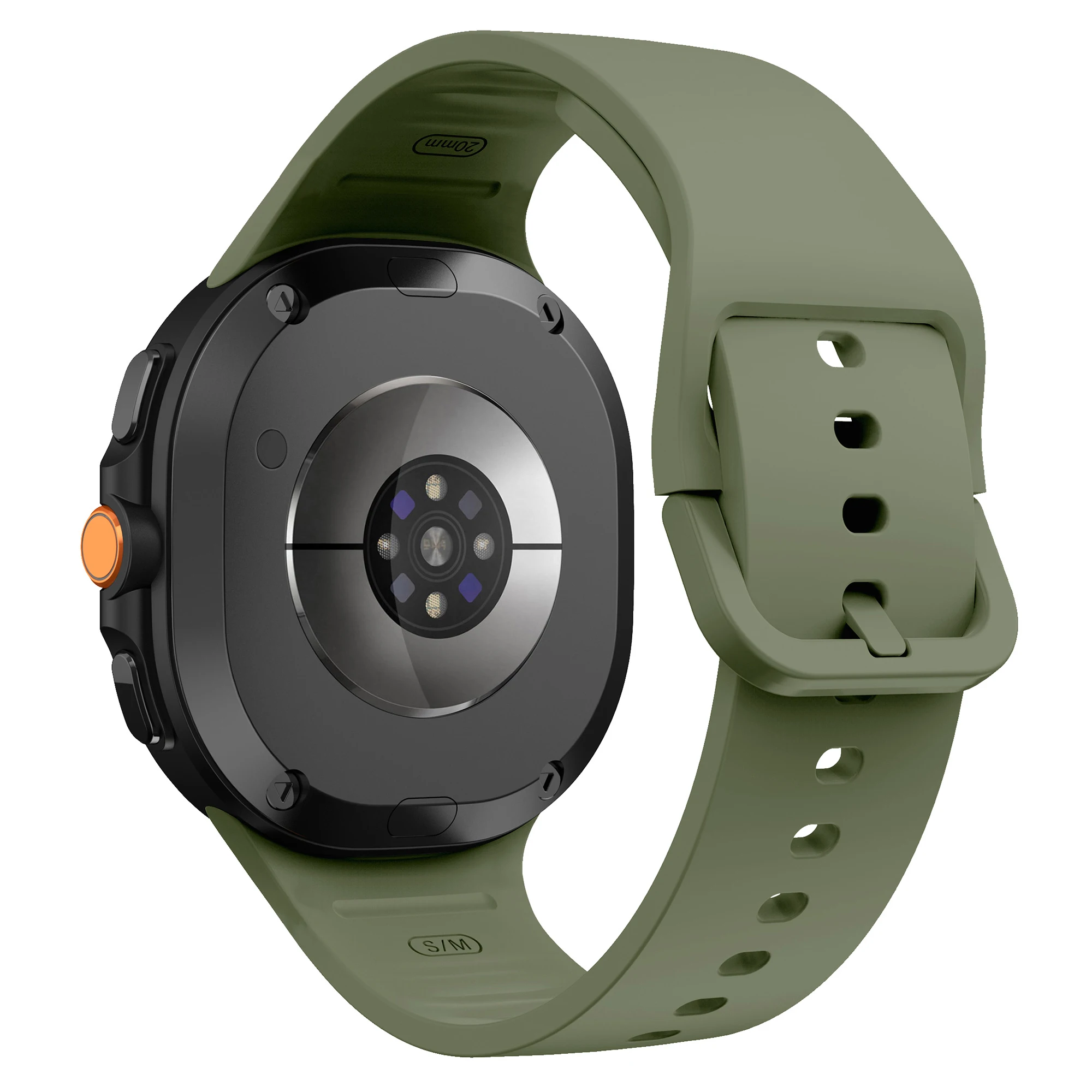 

Watch Band For Samsung Galaxy Watch8 40mm 44mm / Watch8 Classic 46mm Soft Silicone Adjustable Strap Replacement - Army Green