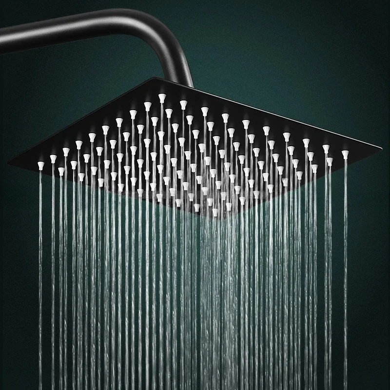 Spray superior de aço inoxidável, cabeça de chuveiro preta, 6/8 polegadas, banheiro, pressurizado, spray superior, acessórios de banheiro doméstico