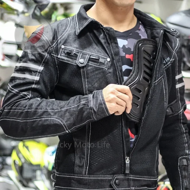 KOMINE JK006 Jacket Spring Breathable Denim Mesh Racing Ride High-performance Drop Resistance Clothing Motorcycle Jacket 8 Sbaa5f5b73a1642c3b12670da165951f88