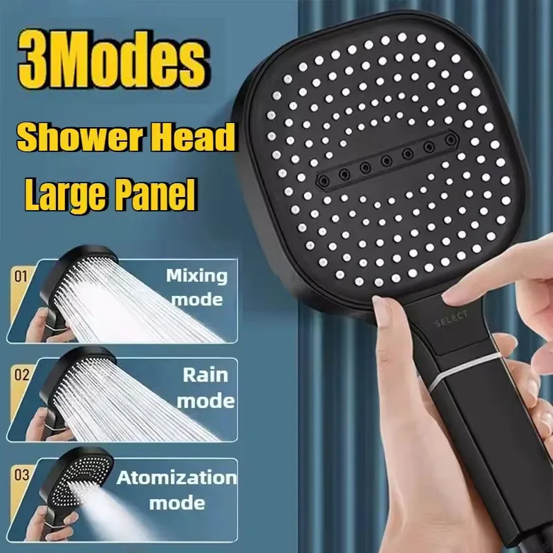 13 سنتيمتر لوحة كبيرة رأس دش مضغوط مع فلتر 3 طرق ارتفاع ضغط البخاخ مفتاح واحد وقف متعدد الوظائف يده دش #3