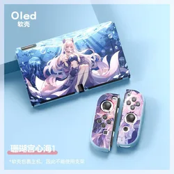 Carcasa Switch Genshin Impact Cover Funda Switch protezione Oled custodia morbida in Silicone per Switch accessori da gioco Shell