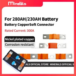 Flexible Busbar 300A 200A 56MM 74MM Bus Bar Copper Loose Protector with Isolation Battery Connector Conductive Band Elliptic