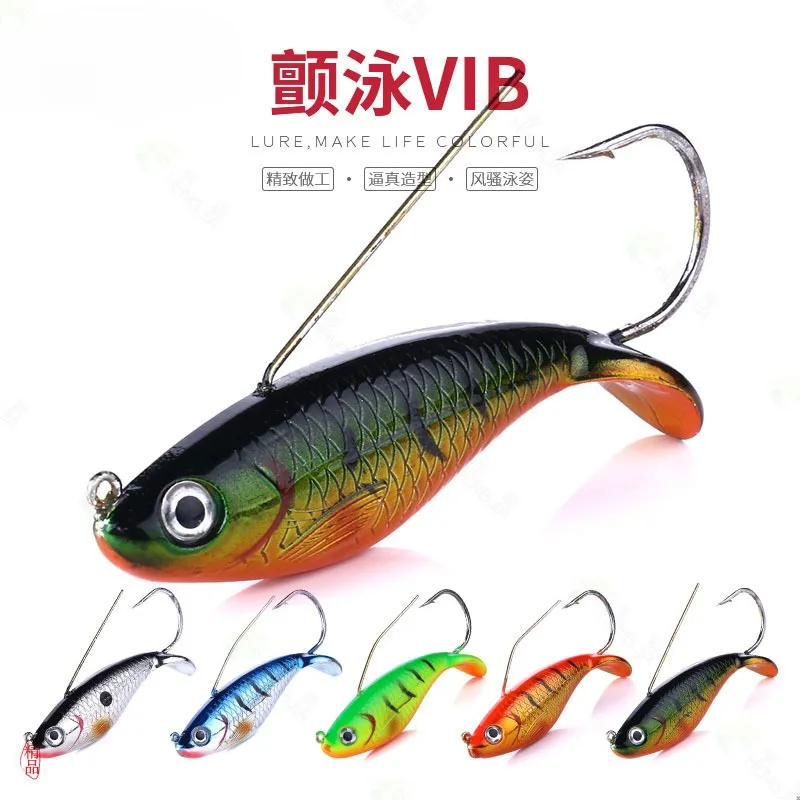 Luya Bait Hard Bait Single Hook Simulation Anti hanging Bottom False Fish Bait Fishing Hook Fishing Gear Hengjia Vib False