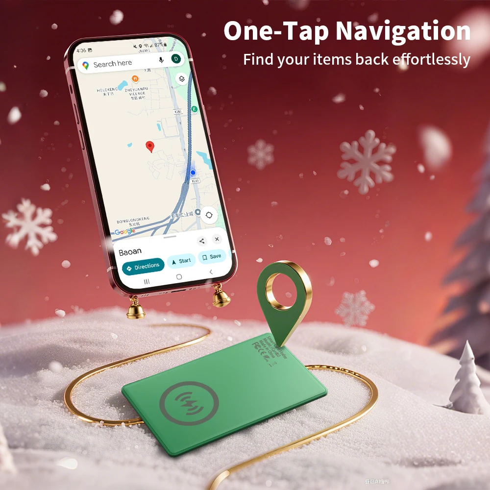 구글 파인드 앱을 통한 충전식 안드로이드 트래커 GPS 여행 위치 추적 여권 ID 카드 QR 코드 분실 방지 태그 크리스마스 선물