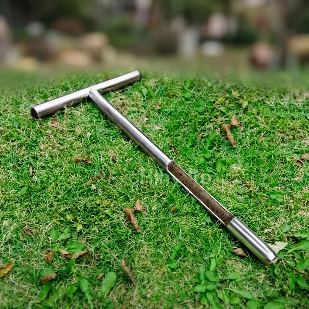 12/21Inch Soil Testing Tool Stainless Steel Soil Sampler With T-Handle For Accurate Garden Farm Soil Testing Core Probe