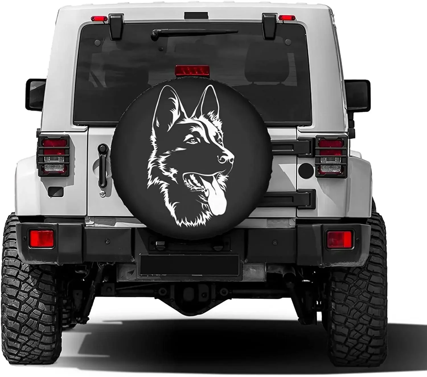 Foruidea Black German Shepherd Spare Tire Cover Waterproof Dust-Proof Wheel Tire Cover Fit for ,Trailer, RV, SUV and Many Ve