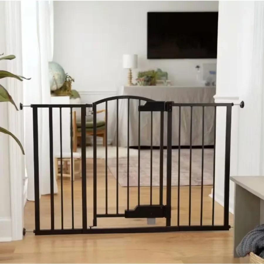 

52W Series Hands-Free GlideOpen™ Pressure/Hardware Mounted Pet and Baby Gate, 24"-52" Wide, 33" Tall - Espresso