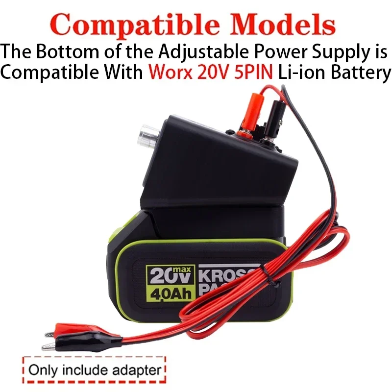 CNC adjustable DC regulated power supply for Worx 20V 5PIN Li-ion battery Adapter Buck-boost controllable power supply