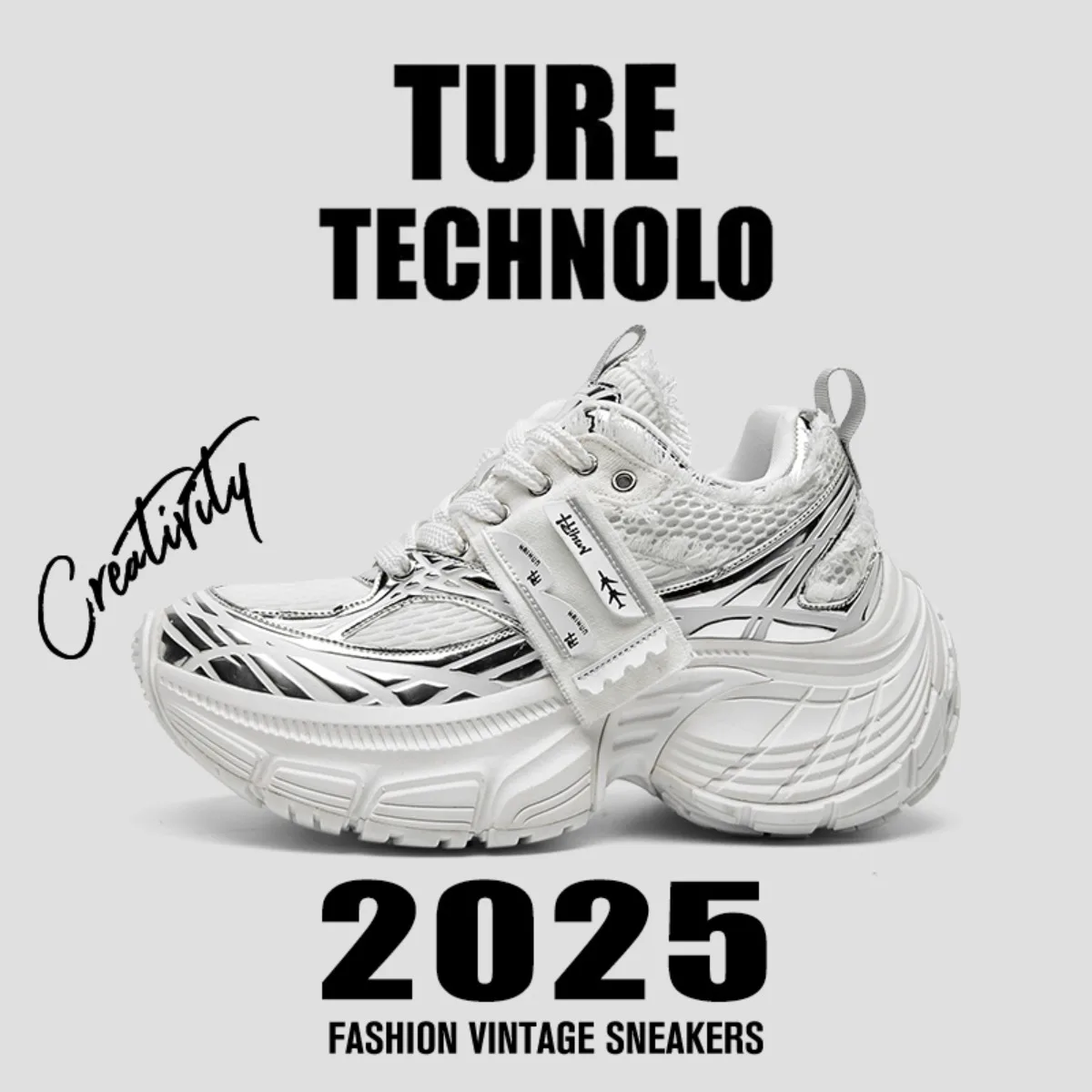 

Парные ретро-кроссовки на массивной подошве, обувь на толстой платформе, дышащие сетчатые модные повседневные кроссовки