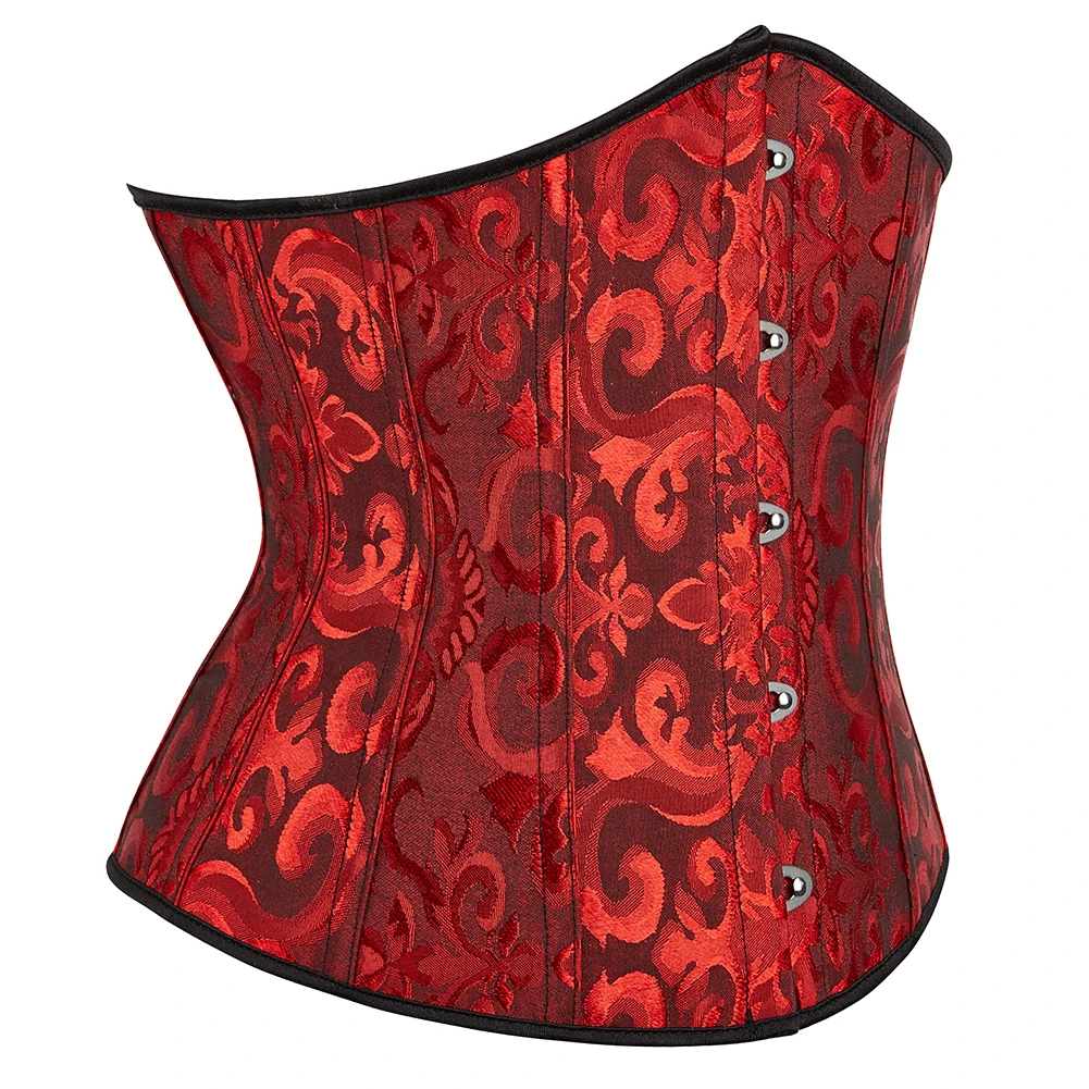 Damen Gothic Jacquard Unterbrust-Korsett Bustier Taillengürtel Schlankheits-Bodyshaper Korsett Dessous Übergröße Party Clubwear – Detail 25
