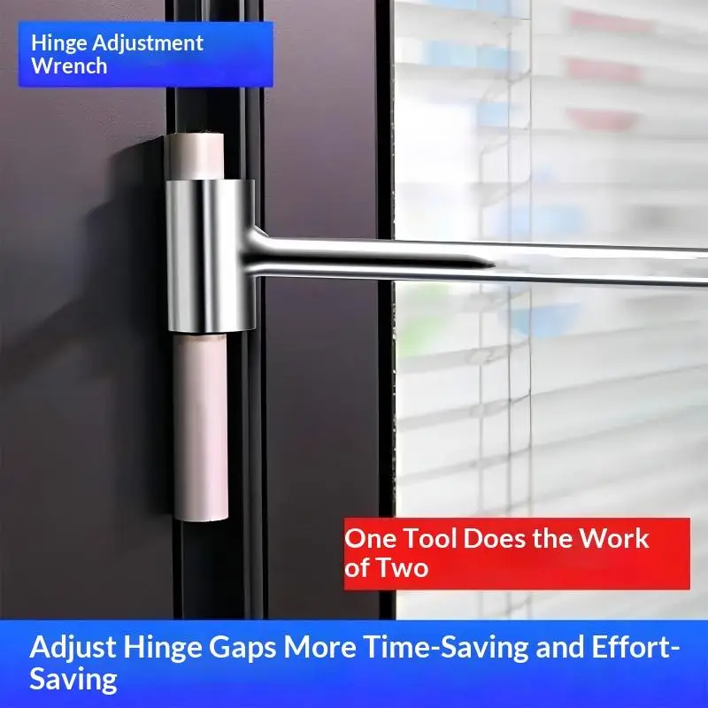 Double‑Ended Door Hinge Gap Adjustment Wrench, Labor‑Saving Hinge Repair Spanner Hand Tool For Round Bolt, For Fire Purificatio