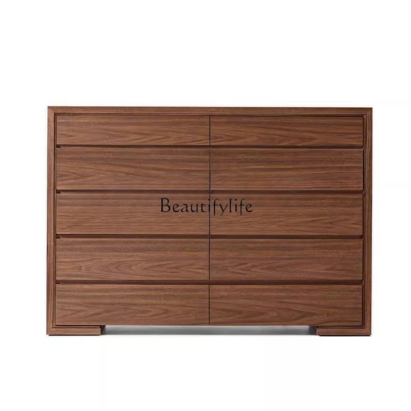 American country living room sofa dining side storage cabinet storage cabinet walnut simple entrance