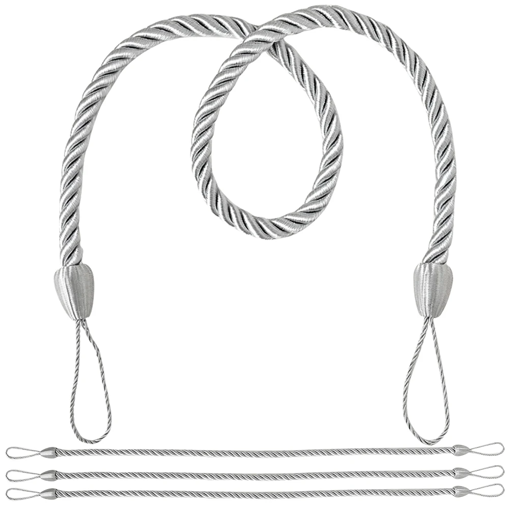 

4pcs Rope Tiebacks Rustic Style Decorative Holdbacks for Living Room Bedroom Bathroom Office Stabilizing Tieback
