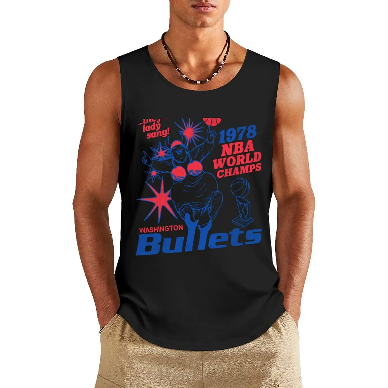 Washington Bullets '78 Tank Top mens gym clothes Muscle fit Body man vests for men