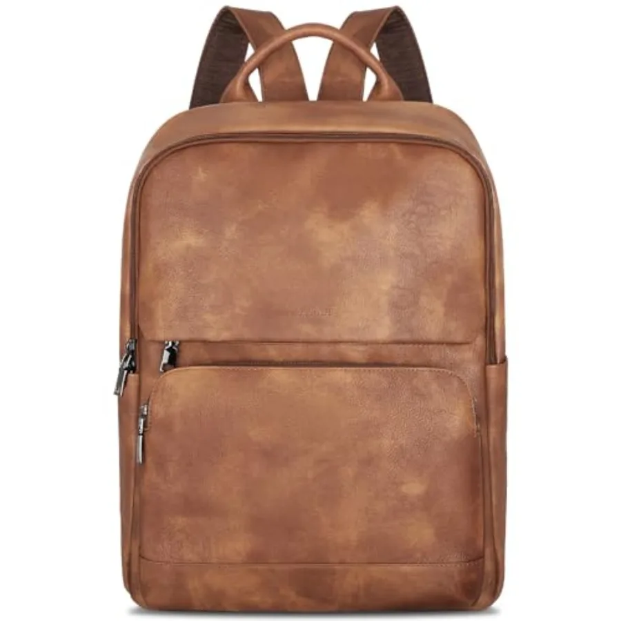 

Кожаный рюкзак для женщин, винтажный, для ноутбука 15,6 дюймов, повседневный, для колледжа, женская сумка для компьютера