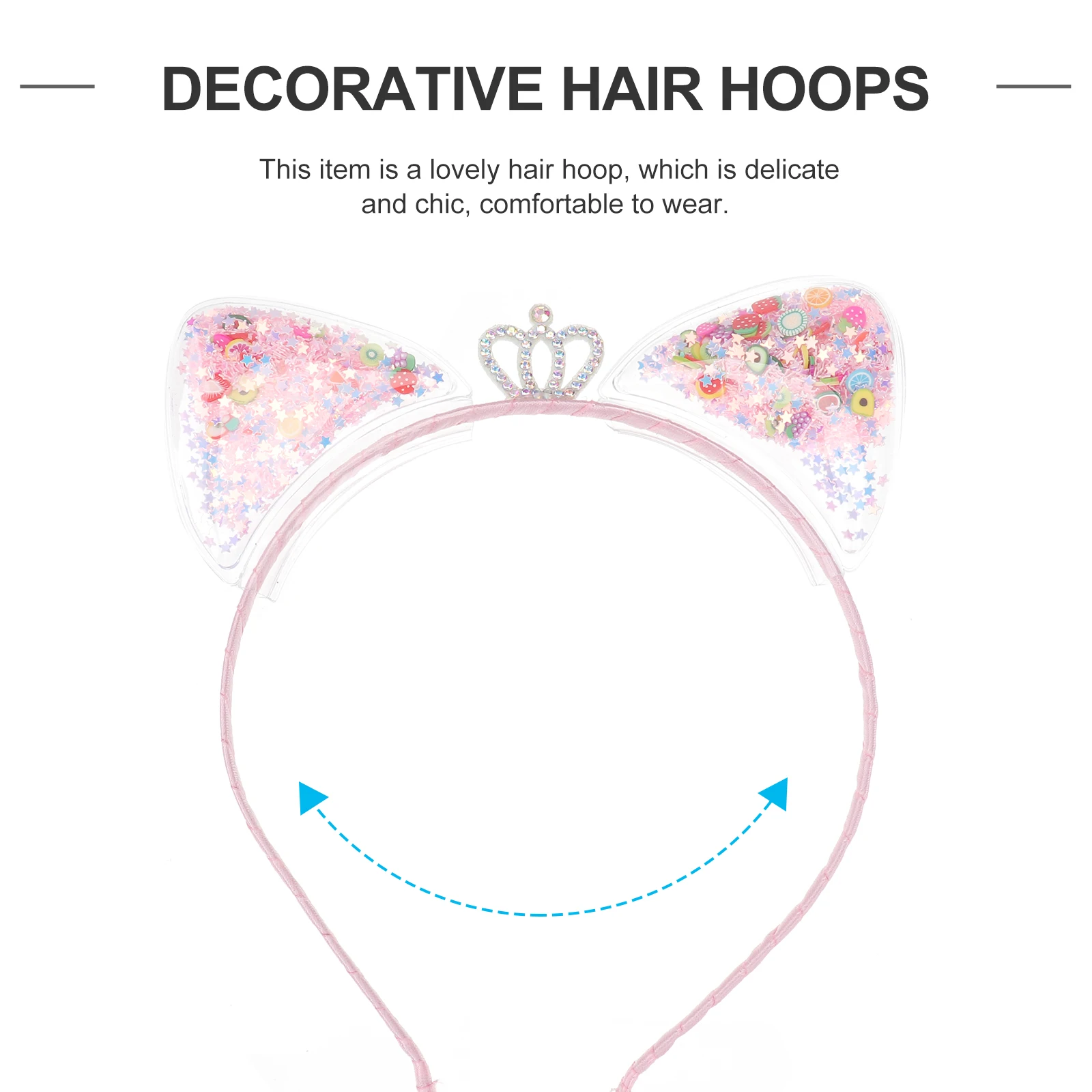 

4 Pcs Girls Headband Decorative Hair Hoops Child Toothed Cat Shape Non Slip Gifts Pink White Purple Rose Red Hair Care Styling