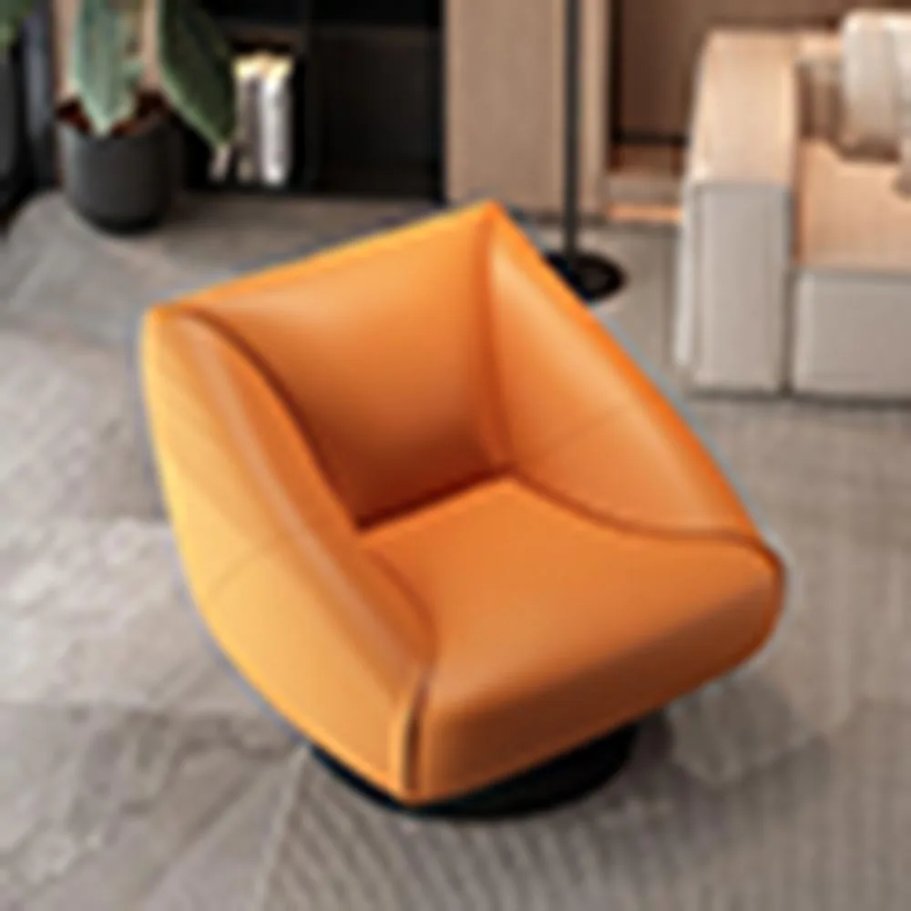 كرسي بتصميم عصري فاخر مع مسند للذراعين لدعم الظهر كرسي أرضي لغرفة المعيشة بسيط أثاث دوار ديكور منزلي #3