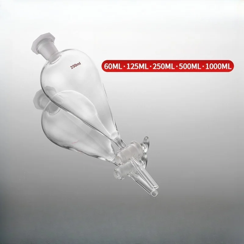 

PTFE Stopcock Borosilicate Glass Separating Funnels Pear 1000ml/Conical Heavy Wall Lab Kit JVLAB