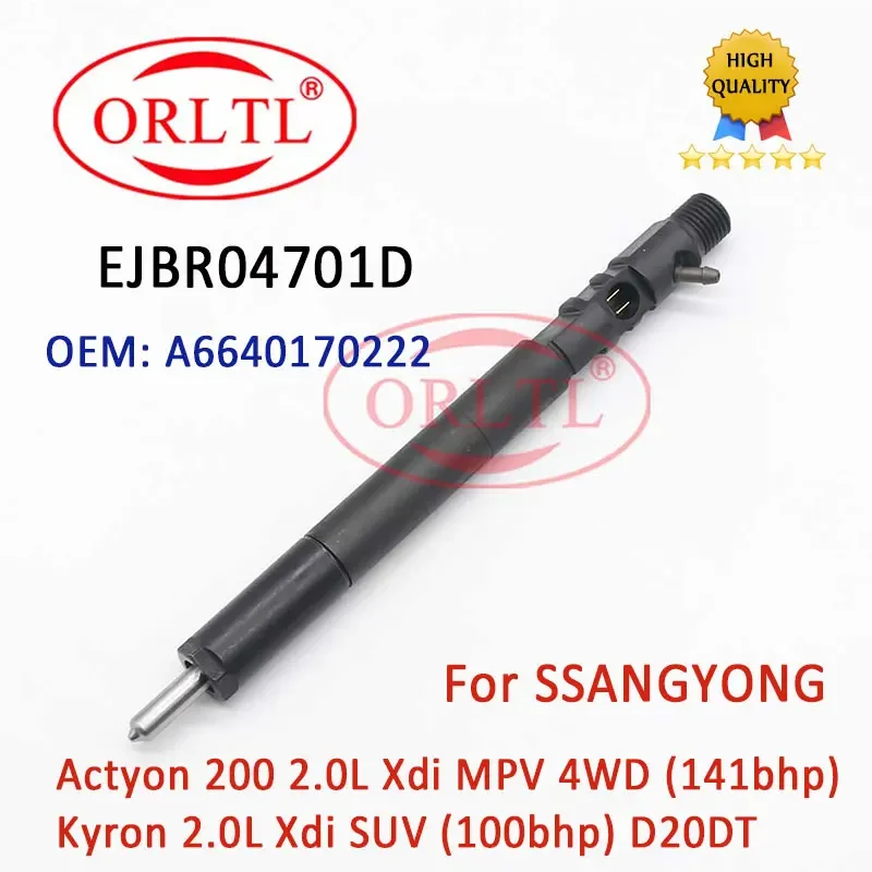 EJBR04701D (A6640170222) EJBR0 4701D, Common rail injector for injector High quality precision equipment