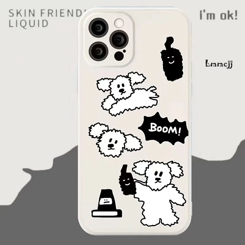 Lmmcjj Cute Dog Puppy Phone Case For Samsung Galaxy A52 A54 A53 A31 A32 A13 A14 A23 A22 S21 FE S23 Ultra S22 Plus Silicone Cover