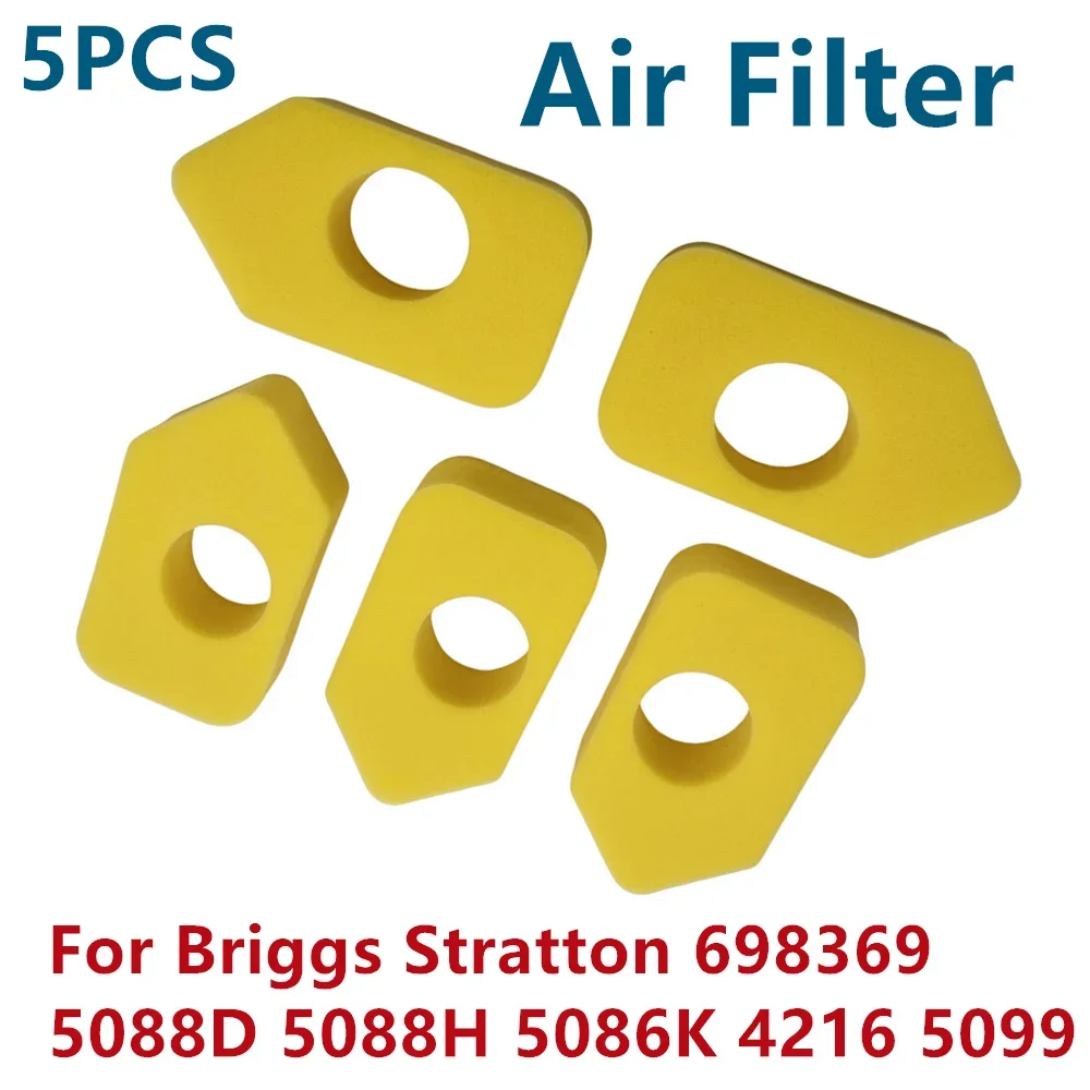 For Briggs Stratton 698369 5088D 5088H 5086K 4216 5099 NEW 5PCS  Air Filters Garden Power Air Filter Trimmer Lawn Mower Parts