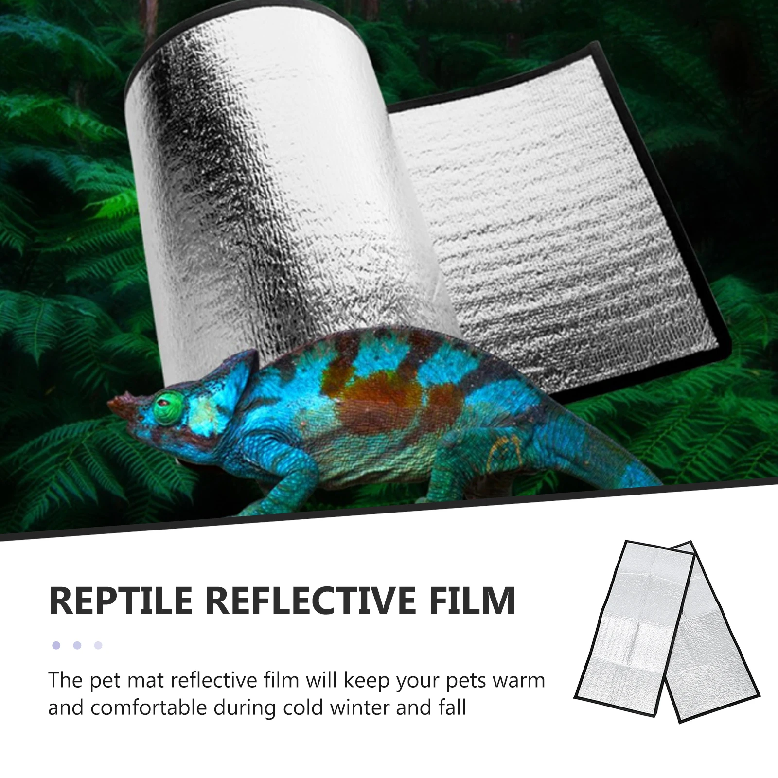 

2Pcs Reptile Heating Pad Reflective Film Insulation Mat for Snake Lizard Turtle Pet Winter Warm Mat Comfortable Heating