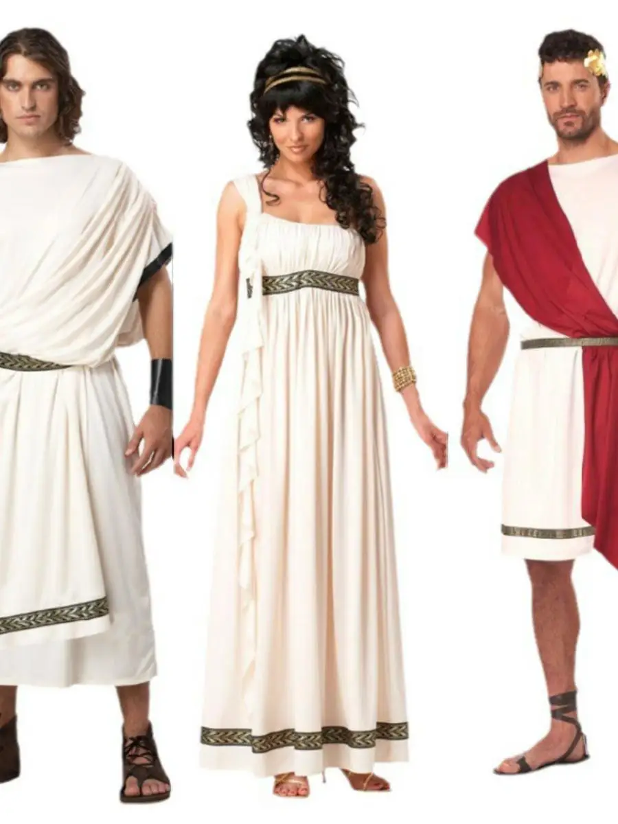 زي ملك القديم والمحارب الروماني الجديد للزوجين لعيد الهالوين، ملابس تنكرية من البوليستر بدون علامة تجارية مسجلة