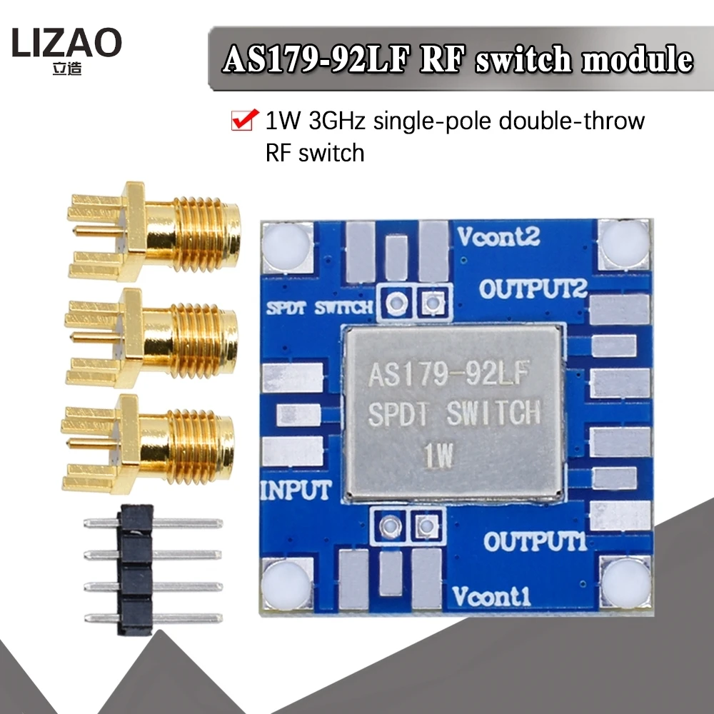 LIZAO AS179-92LF RF SPDT Switch Module 1W 300KHz-3GHz 50Ω Impedance For Ham Radio Amplifier Use