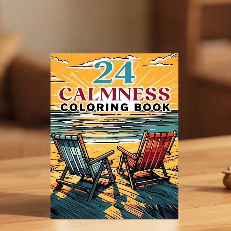 A4 Thick Calming Coloring Book Anti-Bleed Stress Relief Drawing Graffiti Notebook For Adults Teens