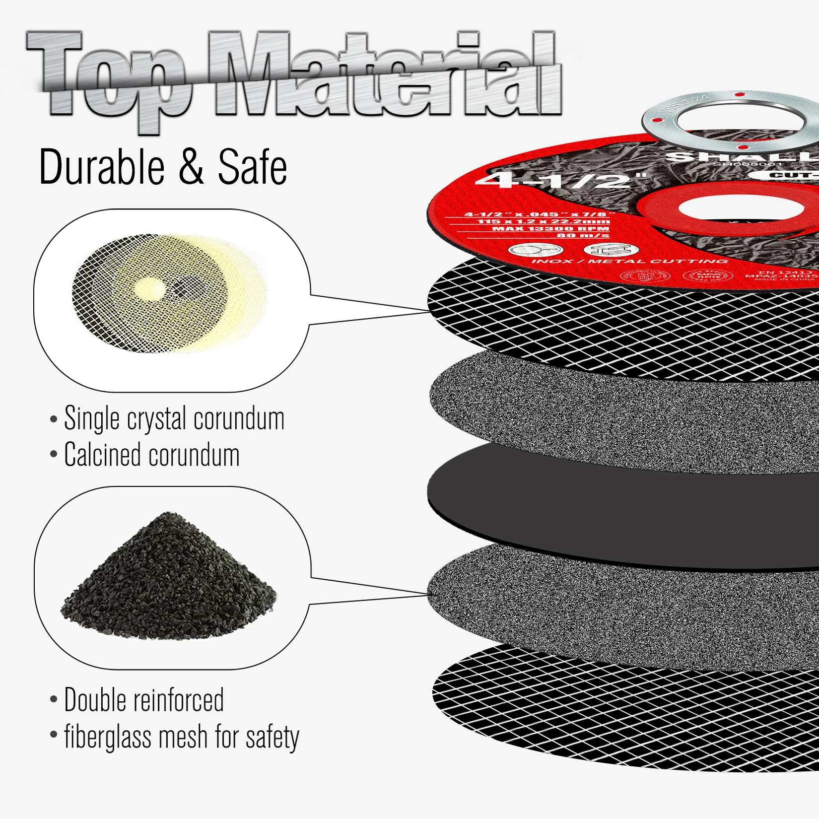 SHALL 115x1.2x22.2mm Cut Off Wheels 25-50Pcs Metal & Satinless Steel Cutting Disc with Carry Bag Cutting Wheel for Die Grinder