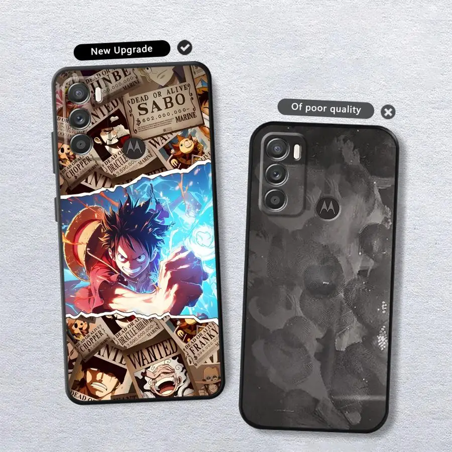 Case for Motorola Mot G32 Edge 20 Pro 30 Lite G51 G73 G52 G22 Edge40 G50 G60 G60s G71 G53 G30 Black Soft Phone Cover G31 Anime