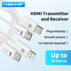 Lemorele HDMI Wireless Transmitter Receiver Extender Kit 164FT/50M Wireless Display Dongle for TV Camera Streaming Projector