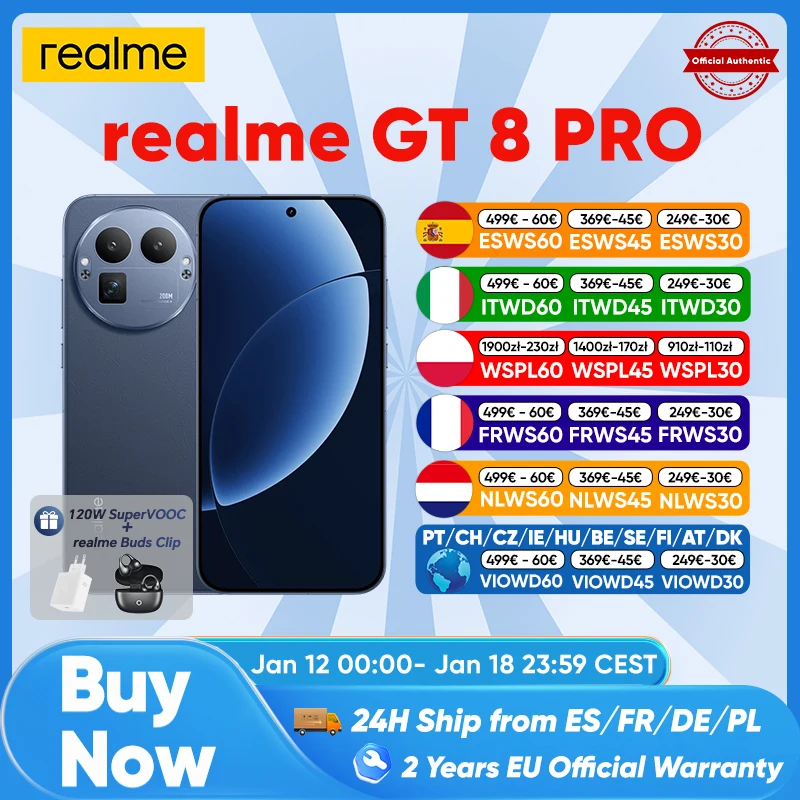 realme GT 8 Pro 2026 Nuovo Smartphone 5g Versione Globale Snapdragon 8 Elite Gen 5 200Mp Ultra Camera 7000Mah 50W Carica Wireless