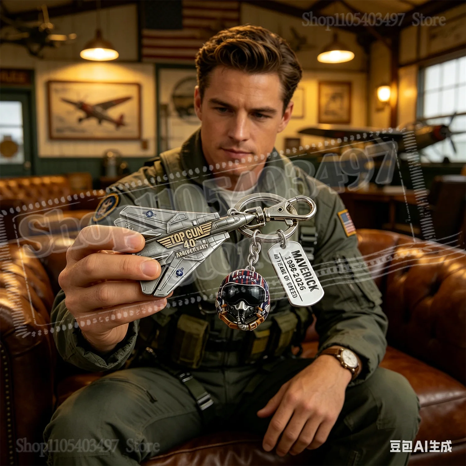 2026 Top Gun Maverick Helmet Keychain Pin 40th Anniversary Pilot Aviator Bag Pendant 40th Anniversary Fan Exclusive Gift