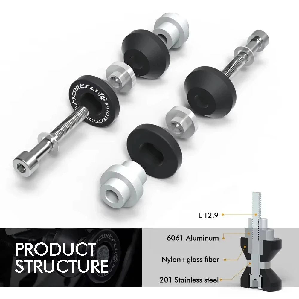 For Honda CBR1000RR/600RR/929RR/954/400RR/250RR RVT1000R RC51 CRF 250L/M/450 M8 Motorcycle Swing Arm Spools Slider Stand Bobbins