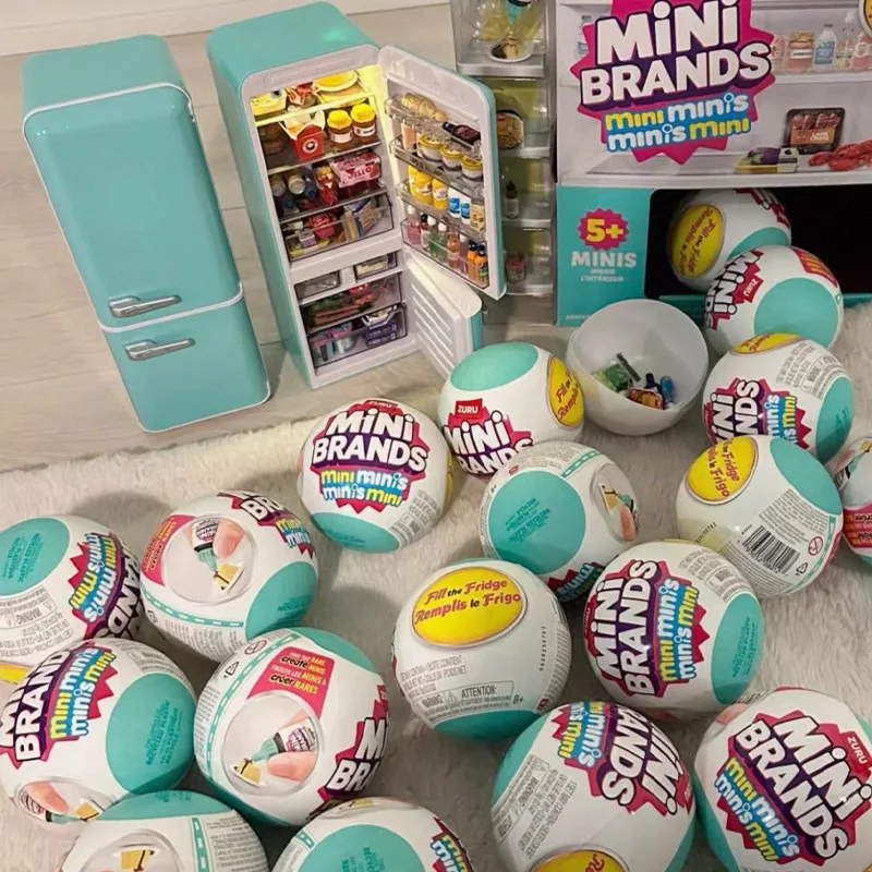 

Mini Brands Mystery Ball Fridge Blind Box Miniature Delicious Food Model Kawaii Playhouse Toy Desktop Ornaments Kids Gifts
